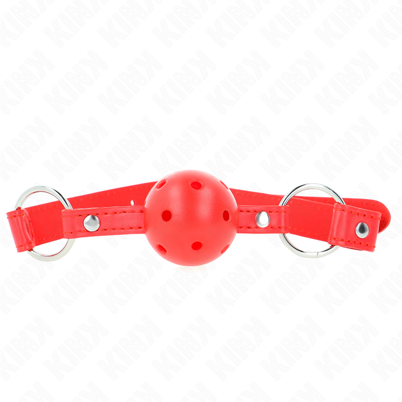 Mordaza de Bola Transpirable KINK 4 cm Rojo - Ajustable 42-58 cm