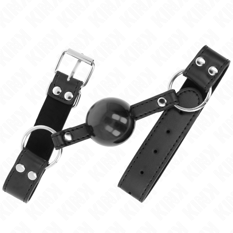 Mordaza de Bola Ajustable KINK 4 cm - Correa de Cuero Sintético 42-58 cm