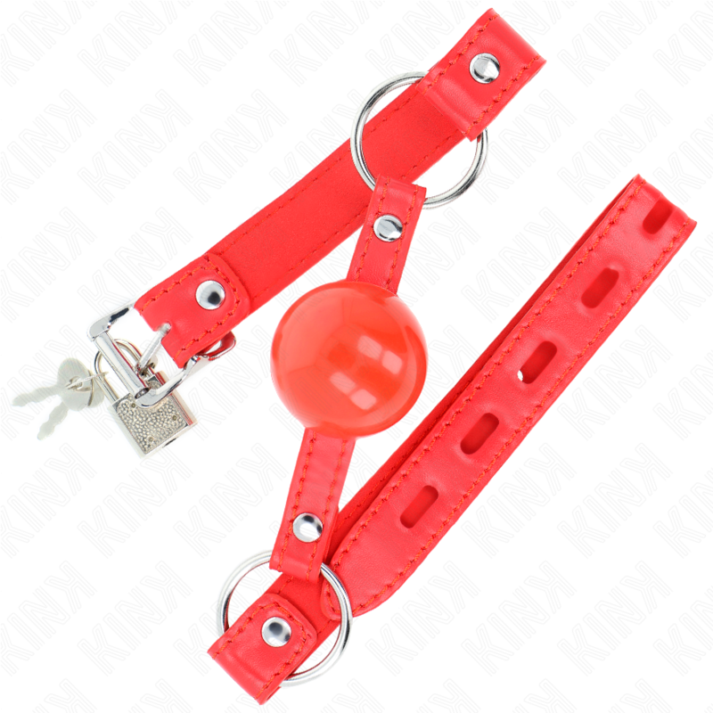 Mordaza de Bola TPE 4 cm con Candado Negro - KINK
