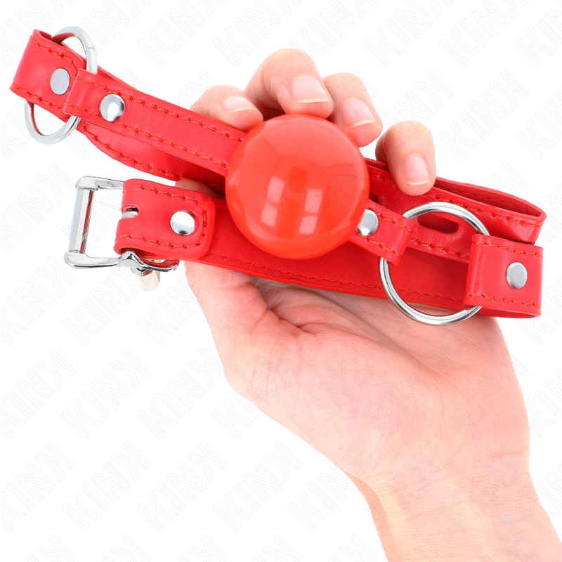 Mordaza de Bola TPE 4 cm con Candado Negro - KINK