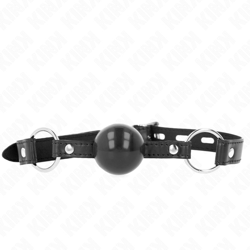 Mordaza de Bola TPE 4 cm KINK con Candado Negro - Correa 60x2 cm