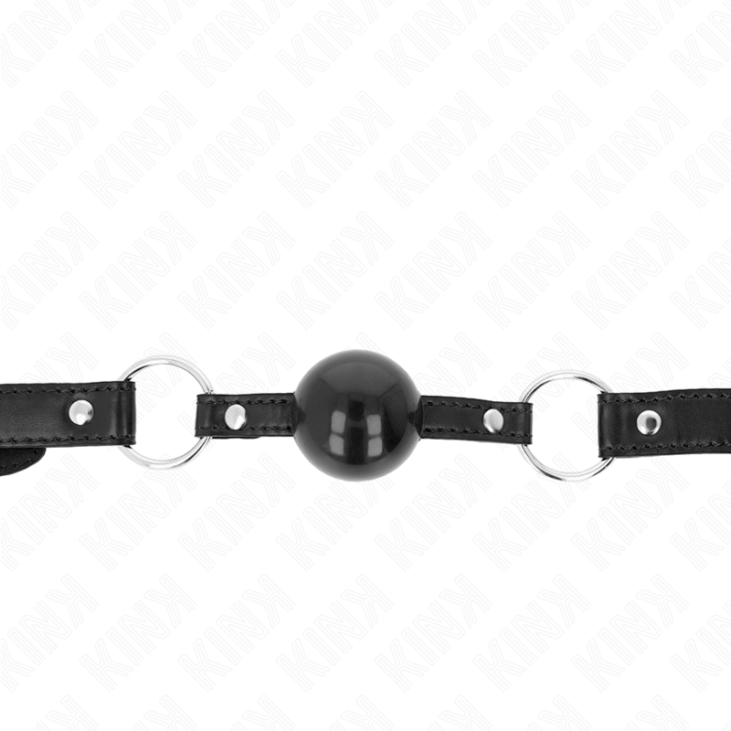 Mordaza de Bola TPE 4 cm KINK con Candado Negro - Correa 60x2 cm