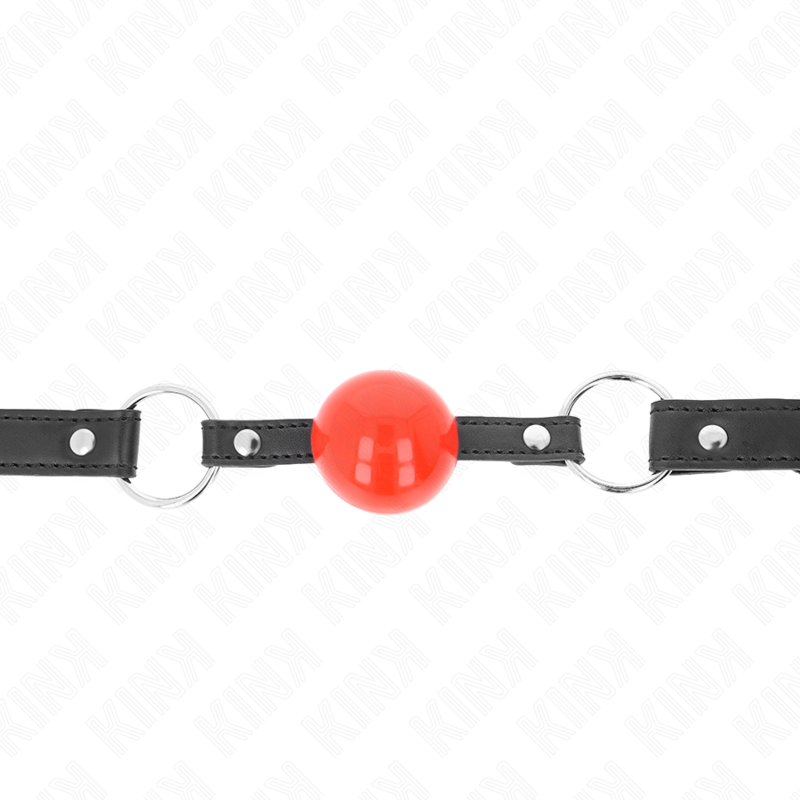 Kink Ball Gag 4 cm Transpirable con Correa Ajustable - Silicona Roja