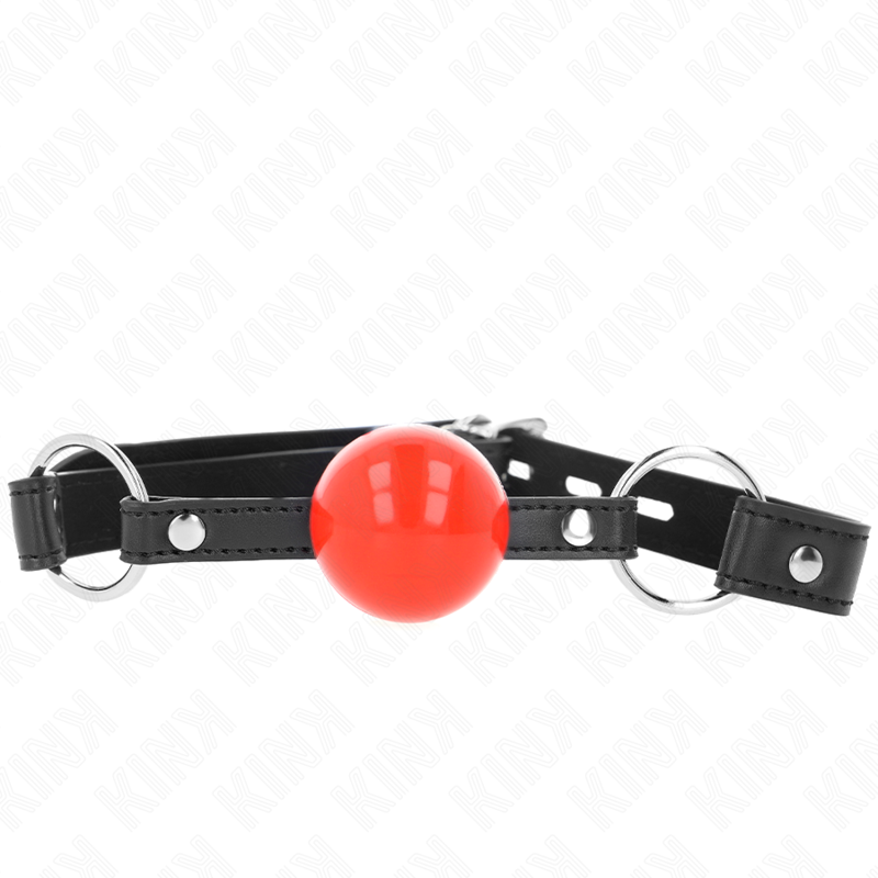 Kink Ball Gag 4 cm Transpirable con Correa Ajustable - Silicona Roja