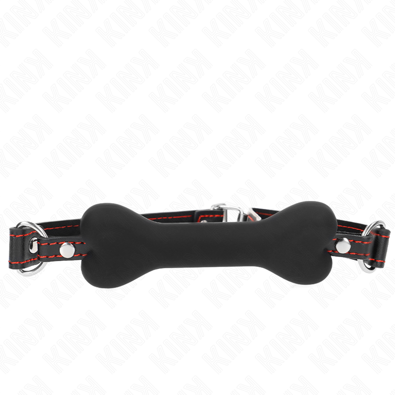 Kink Black Bone Gag 12 cm - Mordaza Ajustable para Bondage