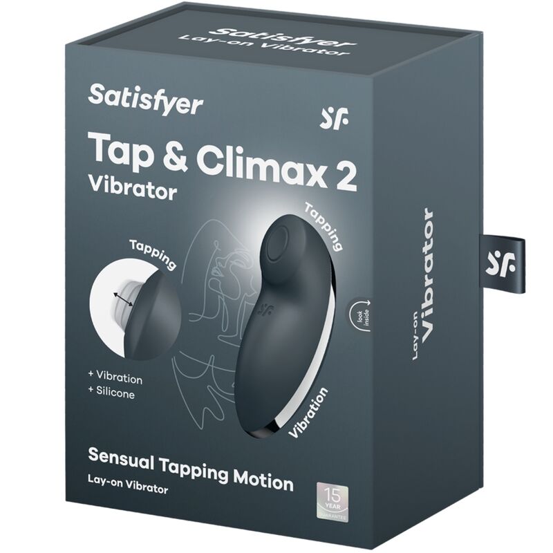 Satisfyer Tap & Climax 2 - Vibrador y Estimulador Clitoriano Gris