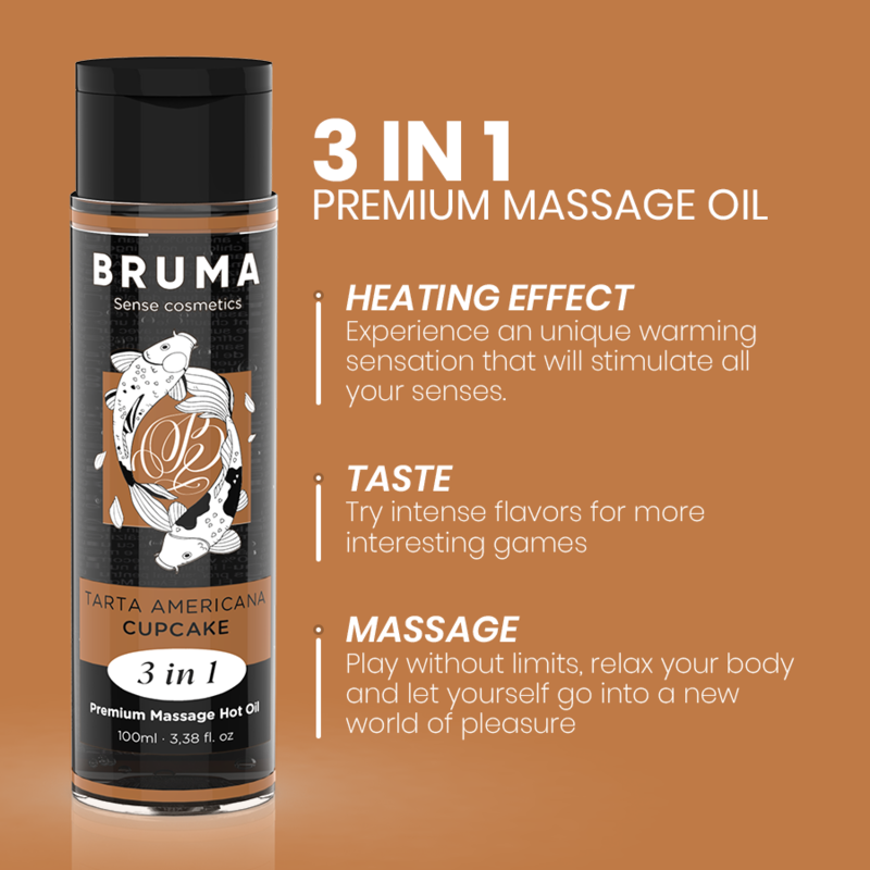 Bruma Premium Massage Hot Oil Cupcake 3 en 1 - 100 ml