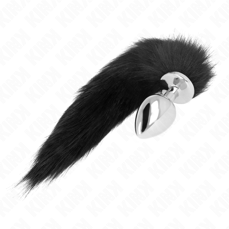 Kink Anal Plug Size L 10x4 cm con Cola Sintética 40 cm Negro