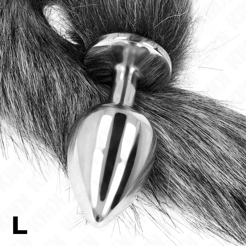 Kink Anal Plug Talla L - Silicona Médica con Cola Sintética 40 cm