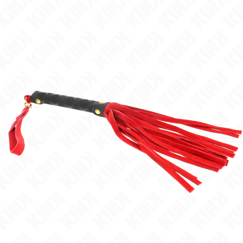 Kink Red Suede Mini Whip 30 cm - Fusta de Ante Rojo