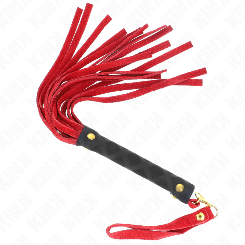 Kink Red Suede Mini Whip 30 cm - Fusta de Ante Rojo