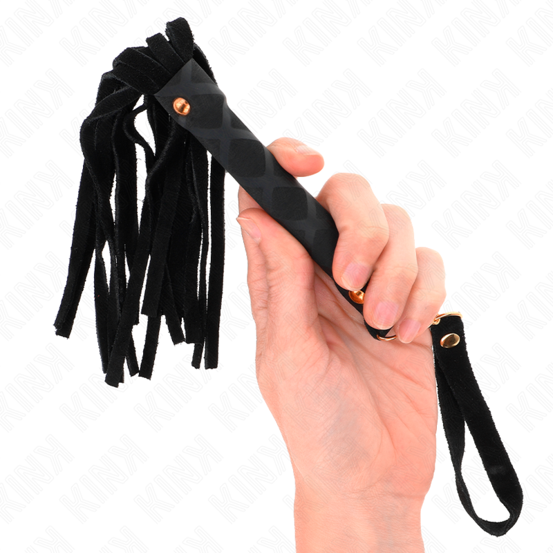 Kink Black Suede Mini Whip 30cm - Látigo Sensorial Compacto