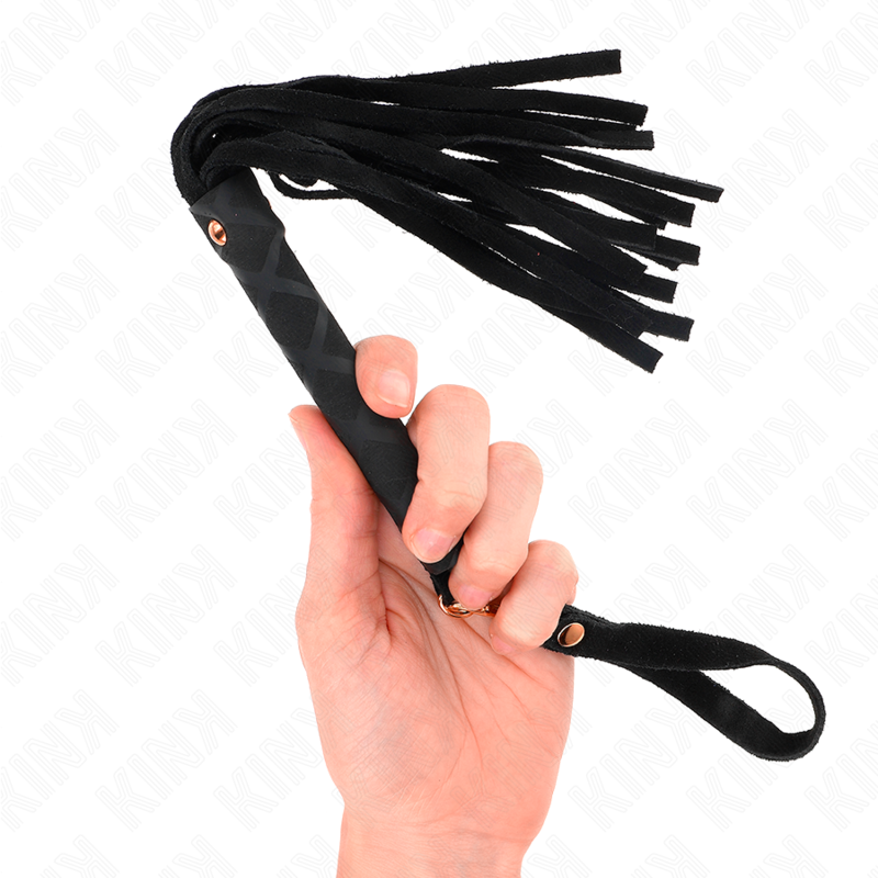 Kink Black Suede Mini Whip 30cm - Látigo Sensorial Compacto