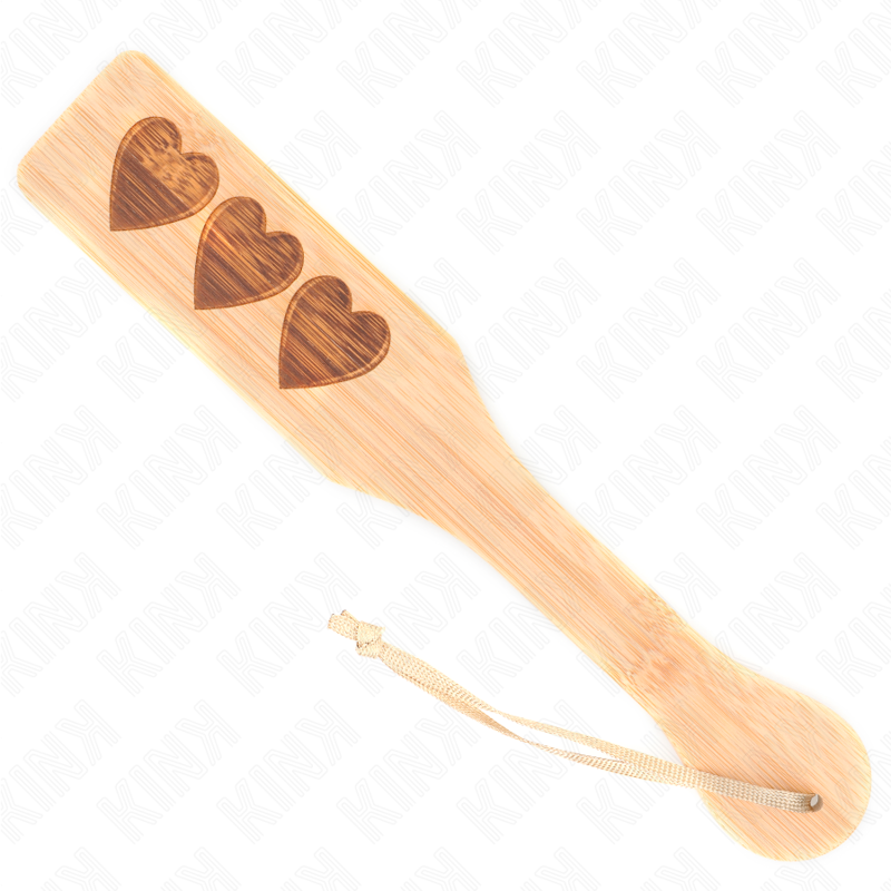 Pala de Bambú KINK Diseño Corazón 32x5,5 cm - Accesorio Íntimo Natural