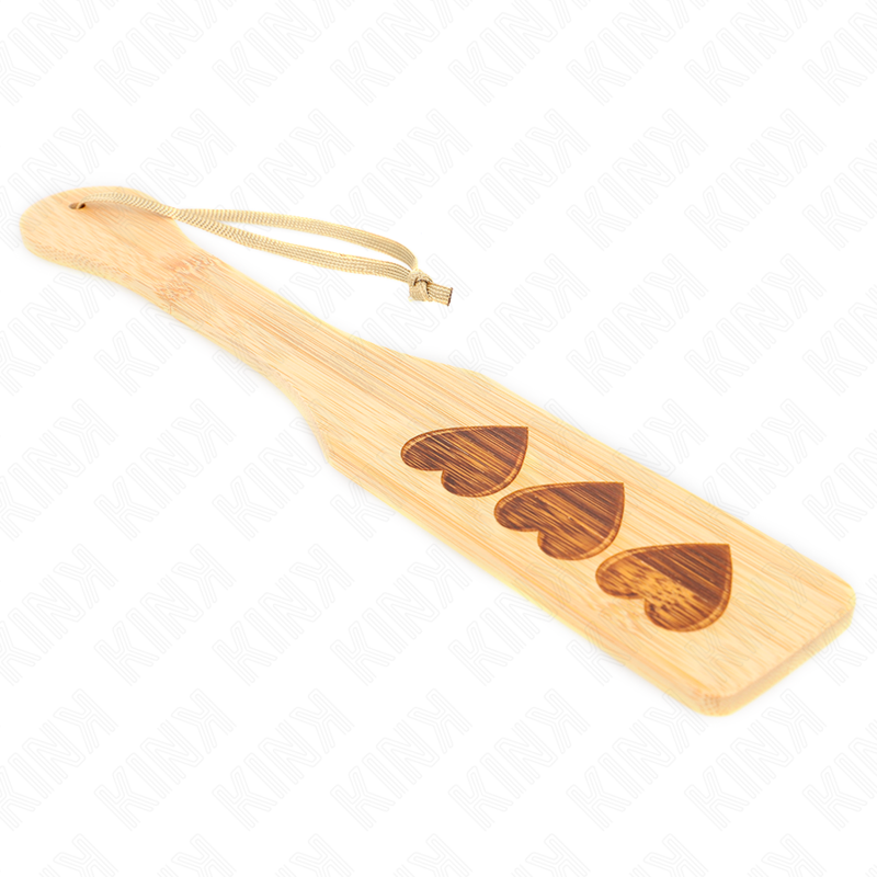 Pala de Bambú KINK Diseño Corazón 32x5,5 cm - Accesorio Íntimo Natural
