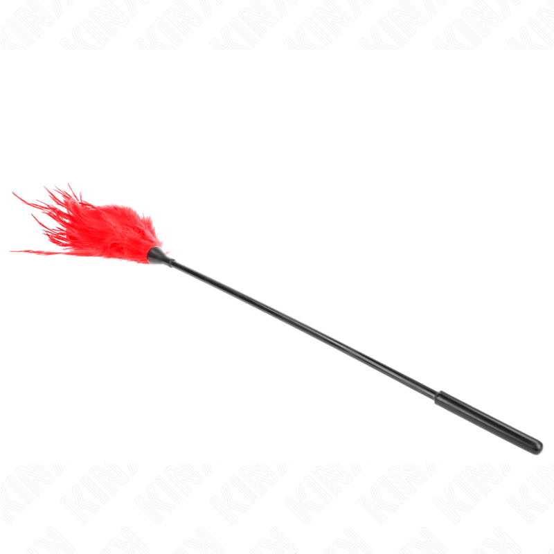 KINK Multiple Red Tickle Feathers 45 cm - Pluma Estimuladora con Cuerda de Nylon