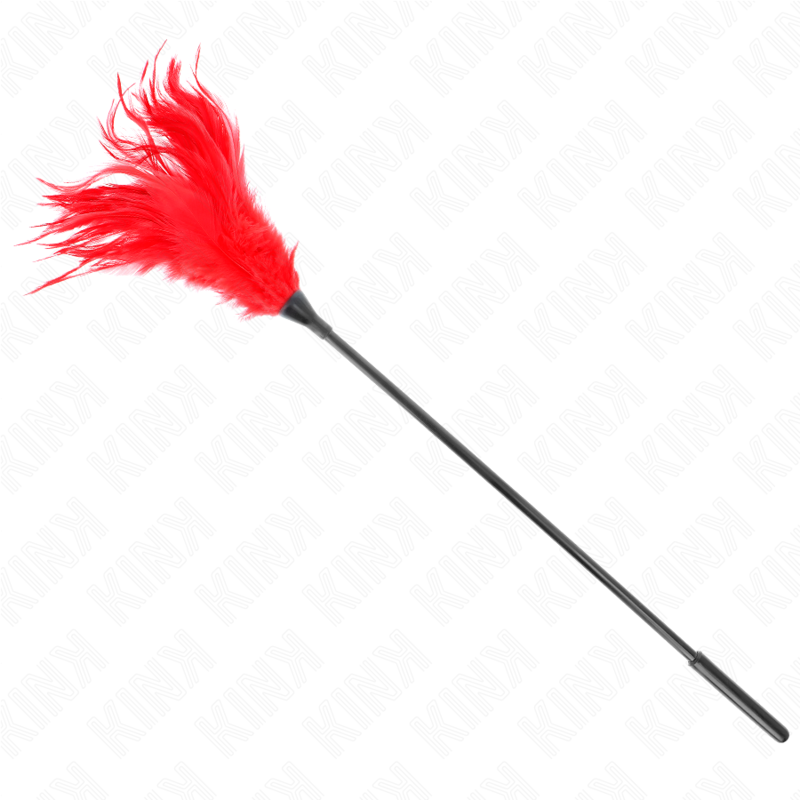 KINK Multiple Red Tickle Feathers 45 cm - Pluma Estimuladora con Cuerda de Nylon