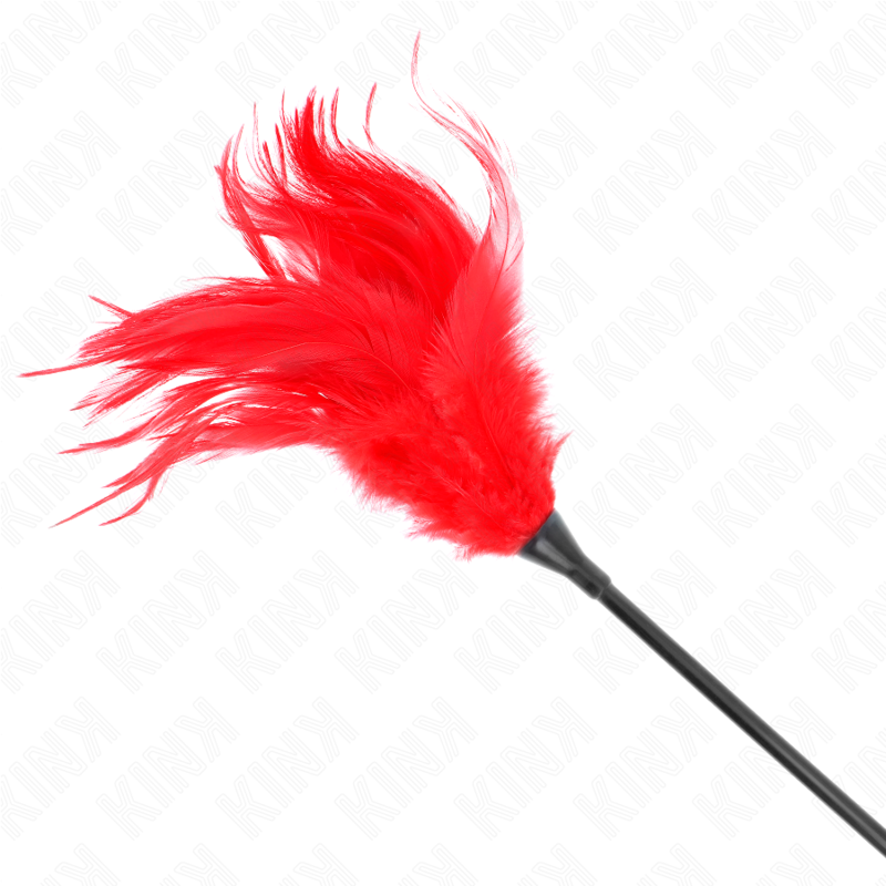 KINK Multiple Red Tickle Feathers 45 cm - Pluma Estimuladora con Cuerda de Nylon