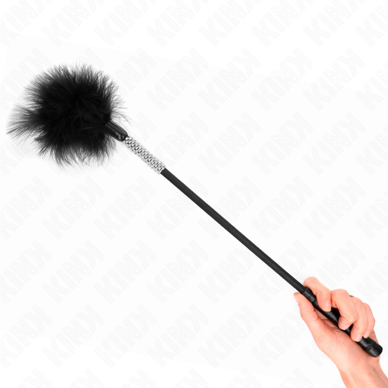 Kink Tickle Feathers - Plumero de Caricias con Mango de Strass 50 cm