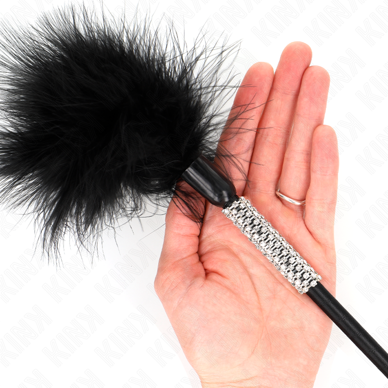 Kink Tickle Feathers - Plumero de Caricias con Mango de Strass 50 cm
