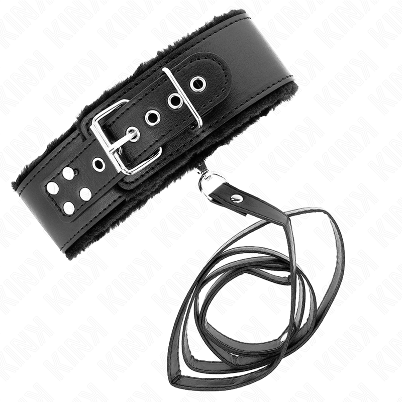 Collar Ajustable con Correa y Tachuelas Plateadas Kink - 116 cm