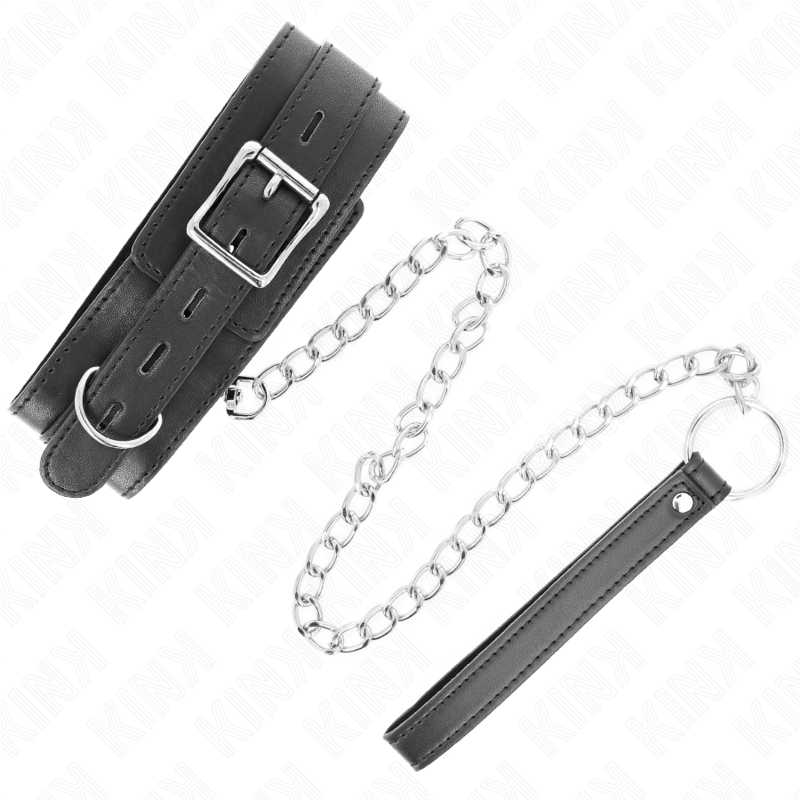 Collar KINK con Correa y Cinturón Negro 65 cm - Control y Sumisión