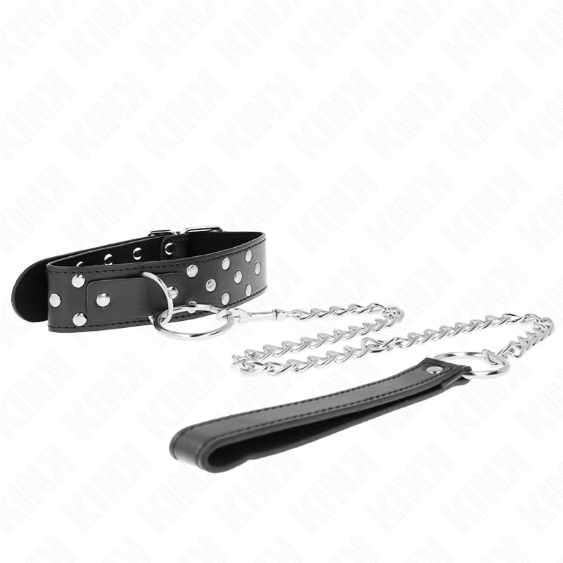 Kink Ring Rivet Strap Necklace - Collar Ajustable Negro 36-50 cm