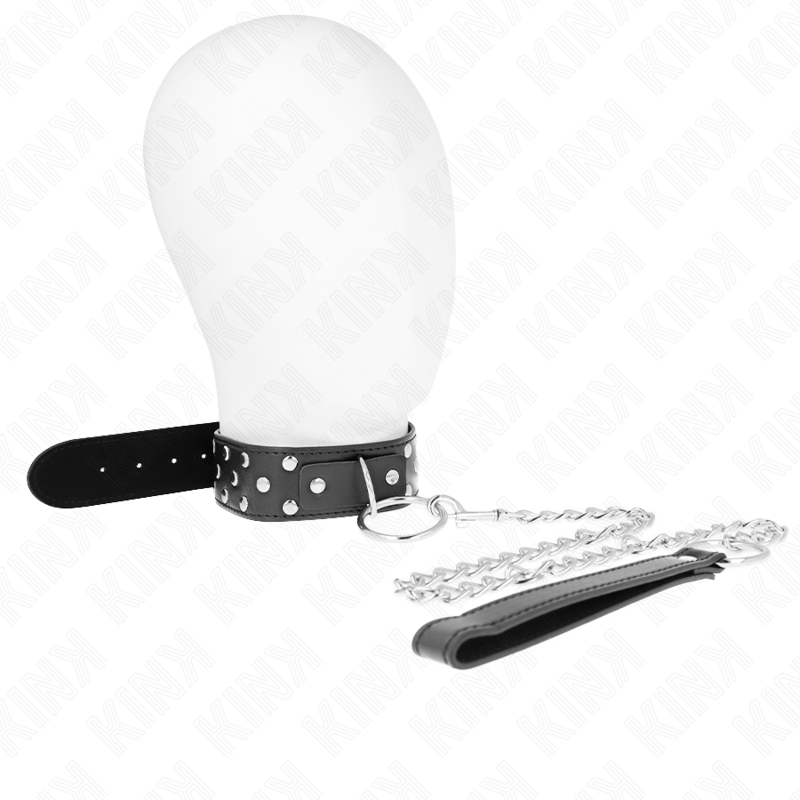Kink Ring Rivet Strap Necklace - Collar Ajustable Negro 36-50 cm
