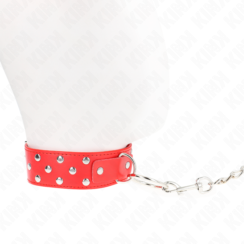 Kink Ring Rivet Strap Necklace - Collar Ajustable 65 cm Rojo