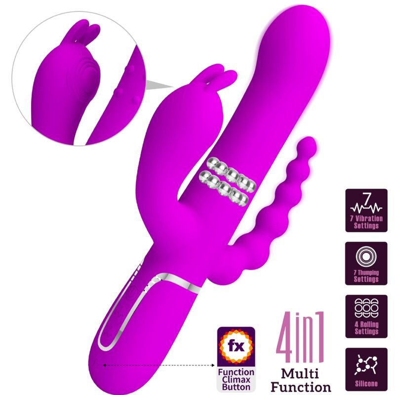 Pretty Love Cammy Triple Vibrator Multifunction 4 en 1 Rosa