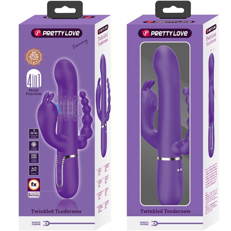 Pretty Love Cammy Triple Vibrator Multifunction 4 en 1 Púrpura