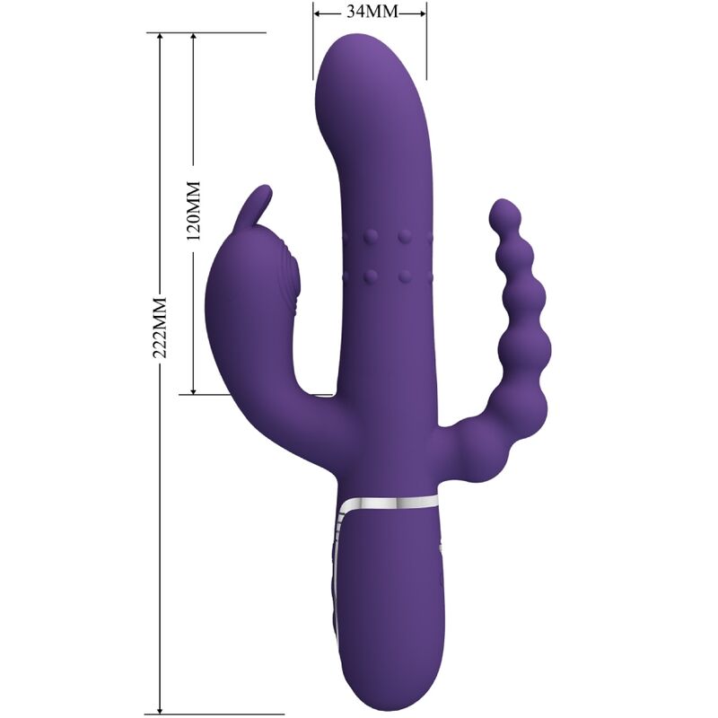Pretty Love Cammy Triple Vibrator Multifunction 4 en 1 Púrpura