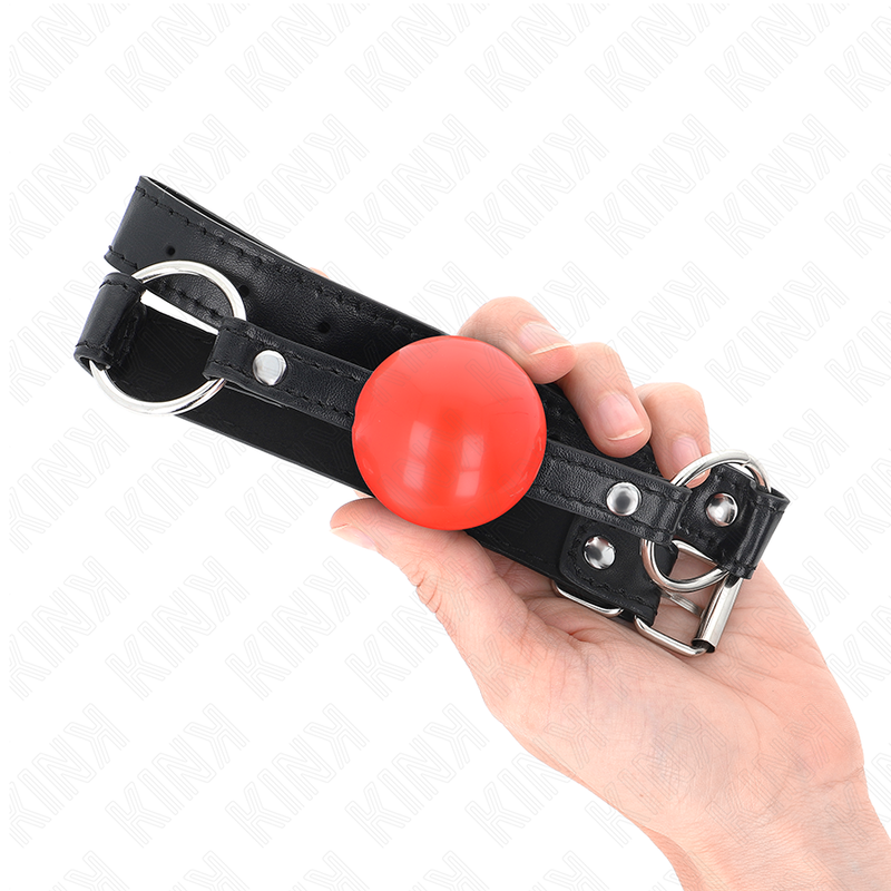 Mordaza de Bola TPE 4 cm KINK con Candado Negro - Correa 60x2 cm