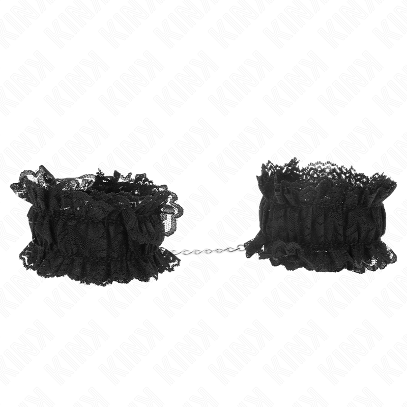 KINK Lace Elastic Wrist Restraints Negro - Esposas de Muñeca con Encaje