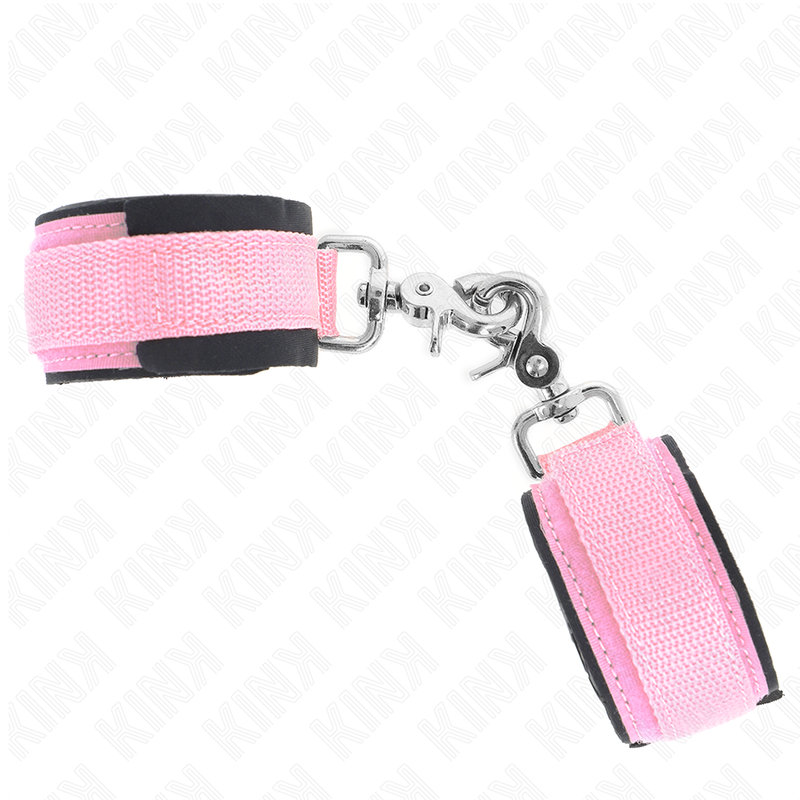 Esposas Ajustables KINK Neopreno Rosa - Bondage Versátil 22-34 cm