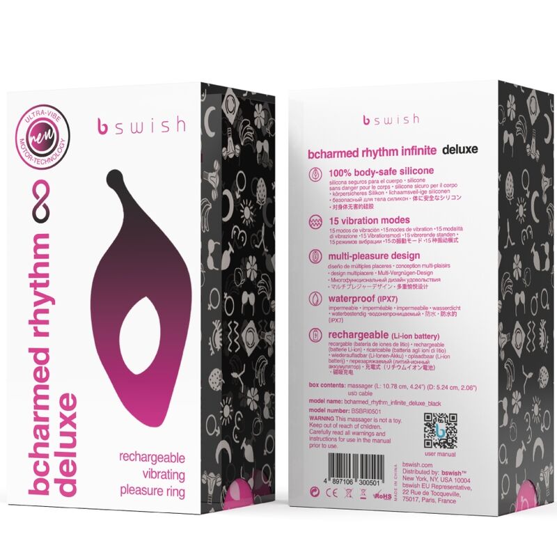 B Swish Bcharmed Rhythm Infinite Deluxe - Anillo Vibrador 15 Modos