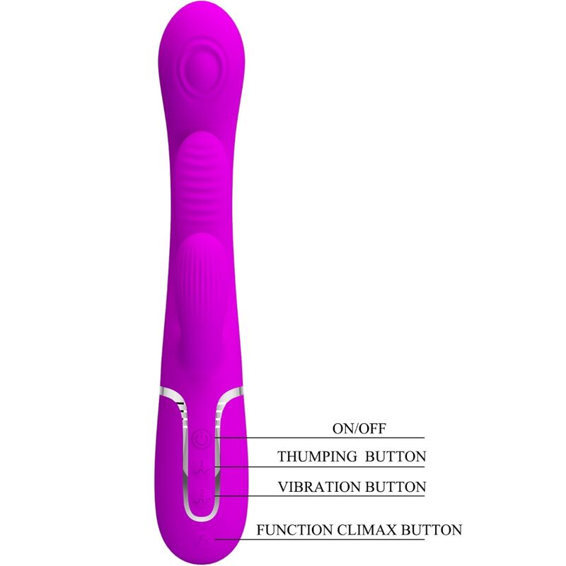 Pretty Love Shania Triple Rabbit Vibrator Multifunción Rosa