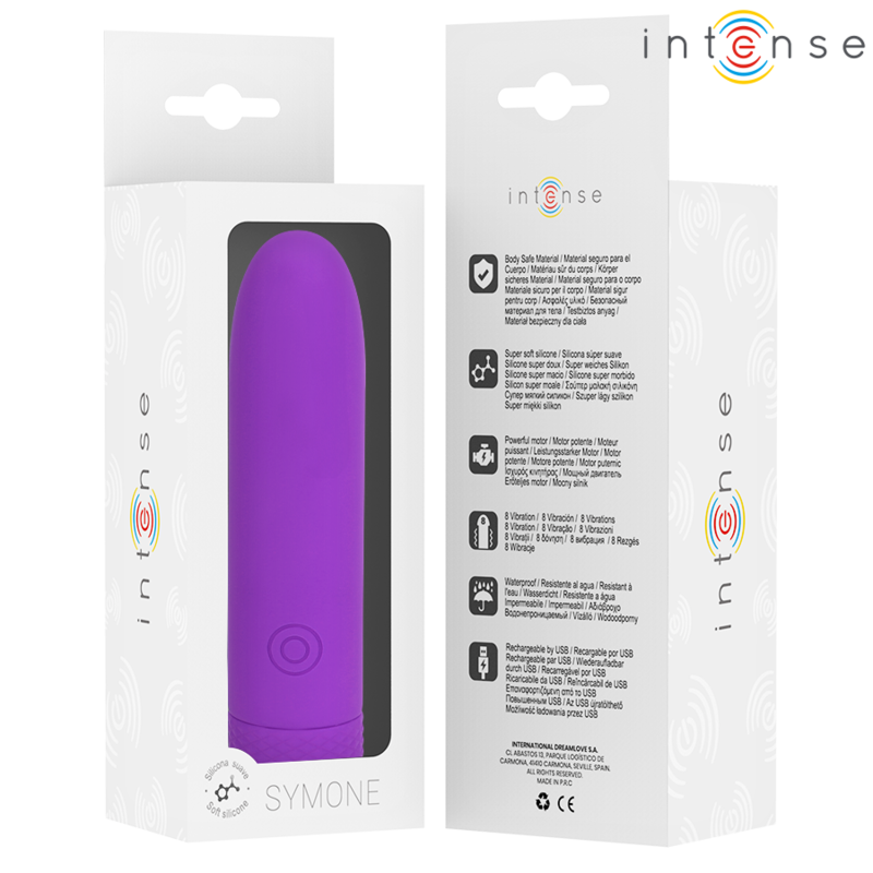 Intense Symone Vibrador Recargable USB 8 Vibraciones Púrpura