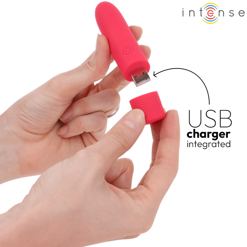Intense Symone - Vibrador Recargable USB 8 Modos Rojo