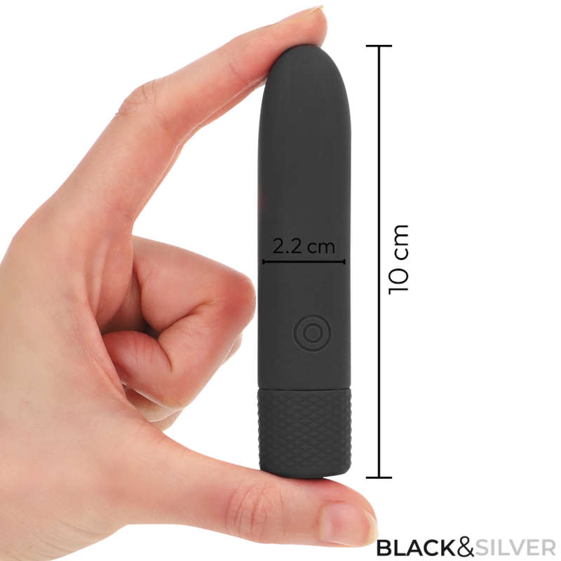 Black & Silver Geri - Vibrador Recargable USB 8 Modos