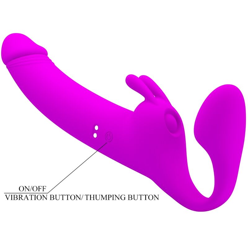 Pretty Love Zanini Strap-On sin Arnés 10 Vibraciones Púrpura