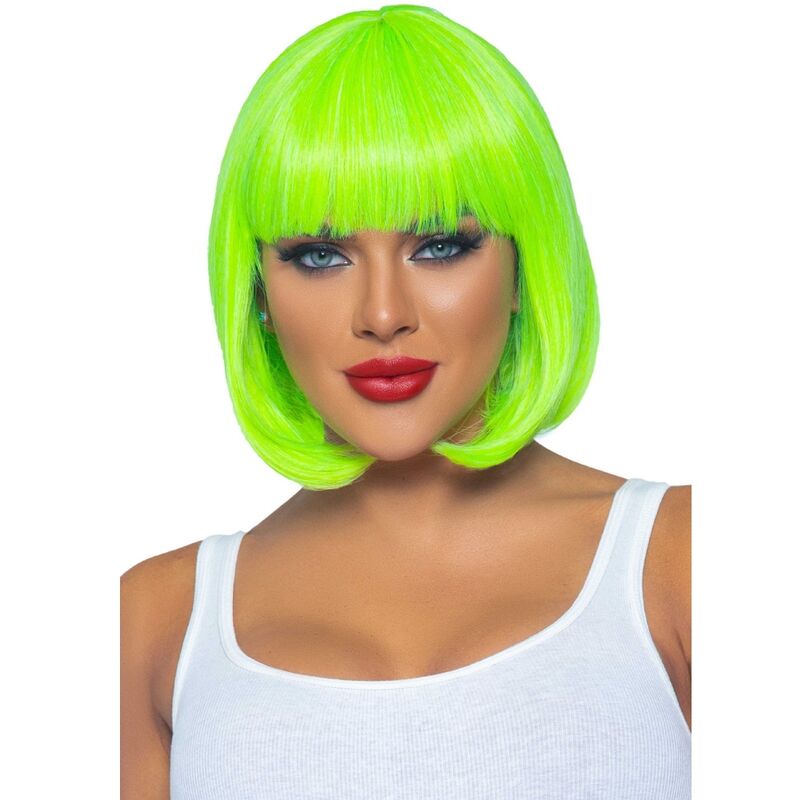 Peluca Bob Neón Verde Fluorescente Leg Avenue - 12 Pulgadas