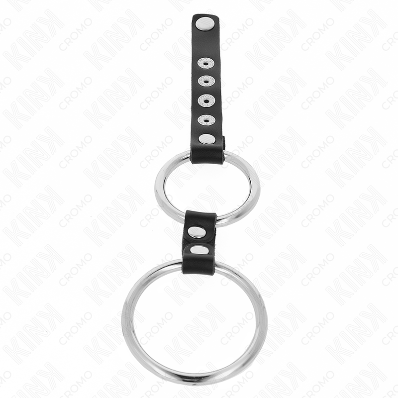 Anillo Doble Metal KINK 3.7-5 cm con Correa de Cuero