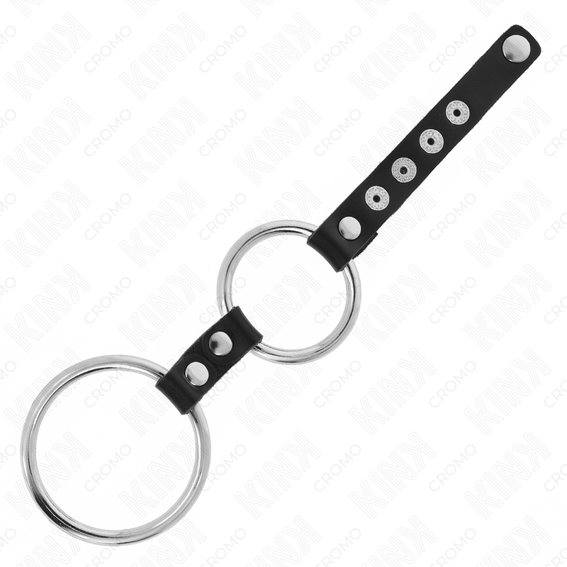 Anillo Doble Metal KINK 3.7-5 cm con Correa de Cuero