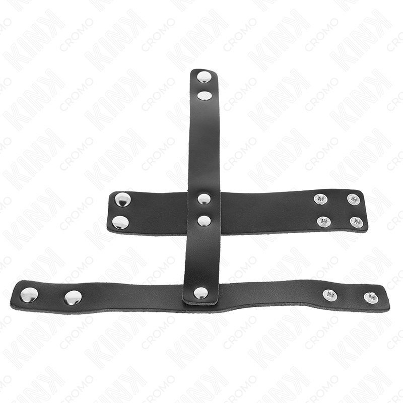 Anillo de Cuero para Bondage con Divisor de Testículos Ajustable