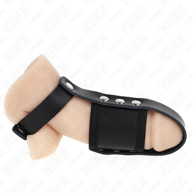 Anillo de Cuero con Divisor de Testículos Ajustable - Kink Ring Power