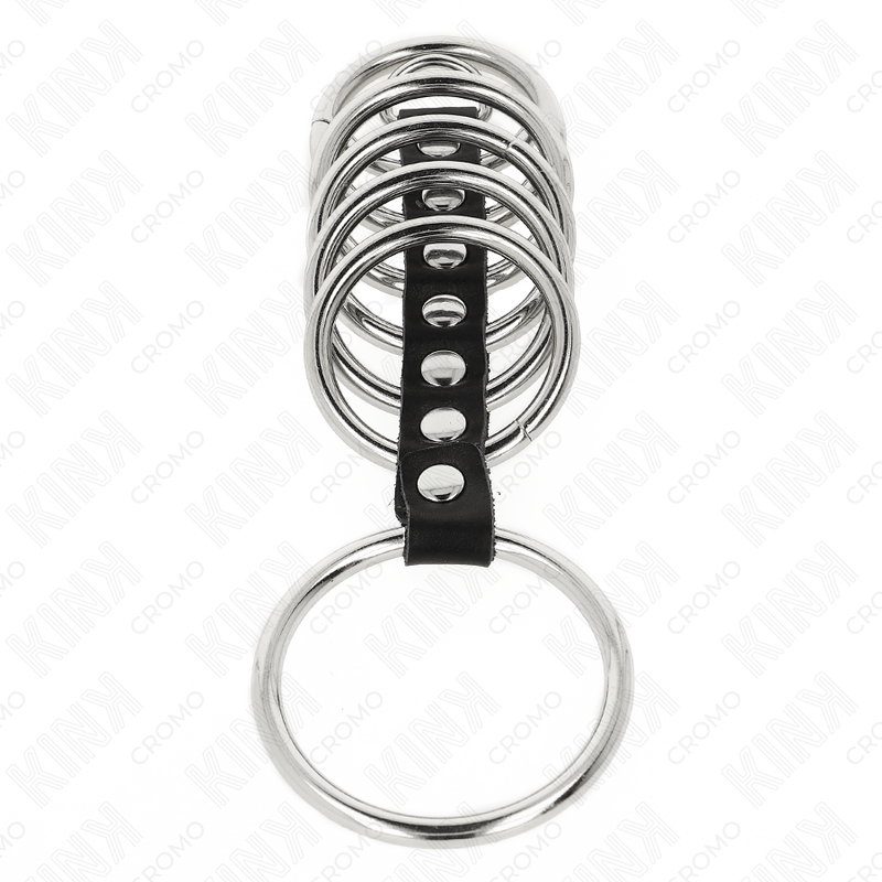Kink Ring Power - 7 Anillas Metálicas Conectadas con Cuero