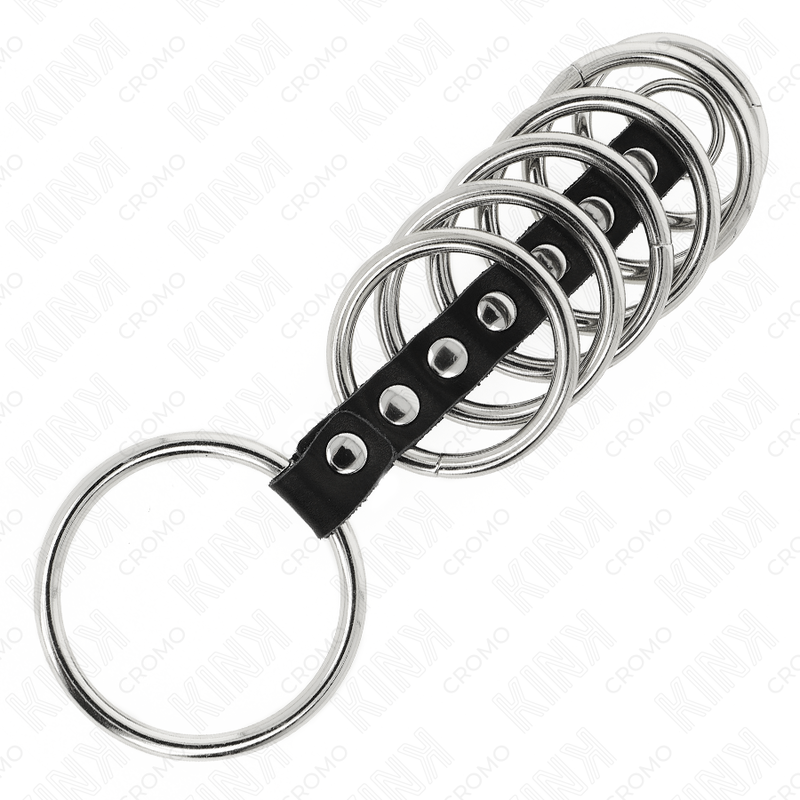 Kink Ring Power - 7 Anillas Metálicas Conectadas con Cuero