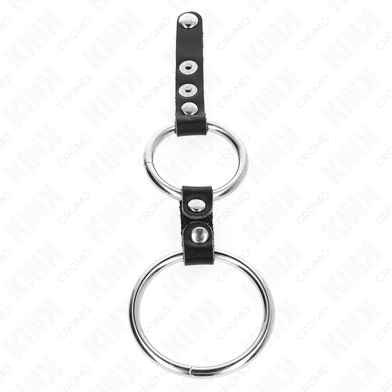 Anillo Doble de Pene Kink 3.8-5 cm con Conector de Cuero