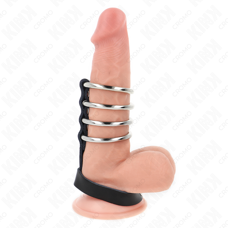 Kink Ring Power - Anillo Peneano de Metal con Correa de Cuero